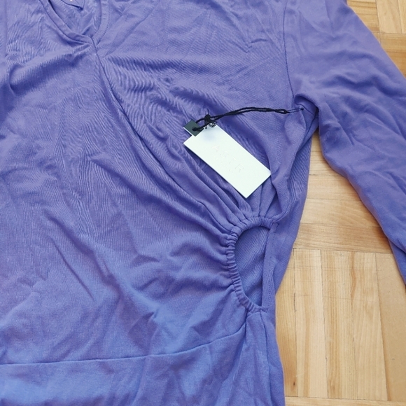 Astr the label shoulder  cut off bodysuit nwt size L purple color - Picture 3 of 8